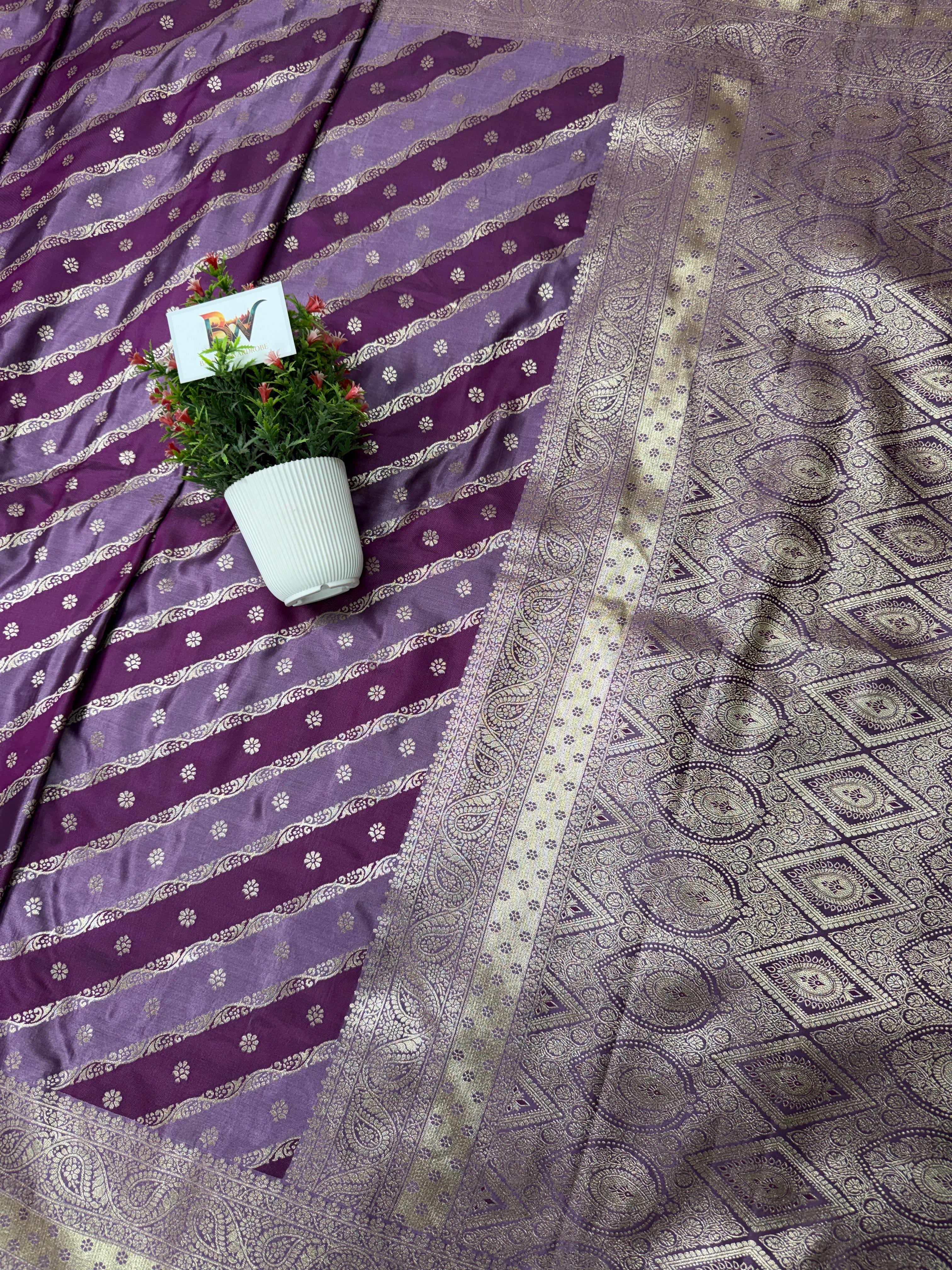 Banarasi Satin Malai Katan Rangkaat Saree