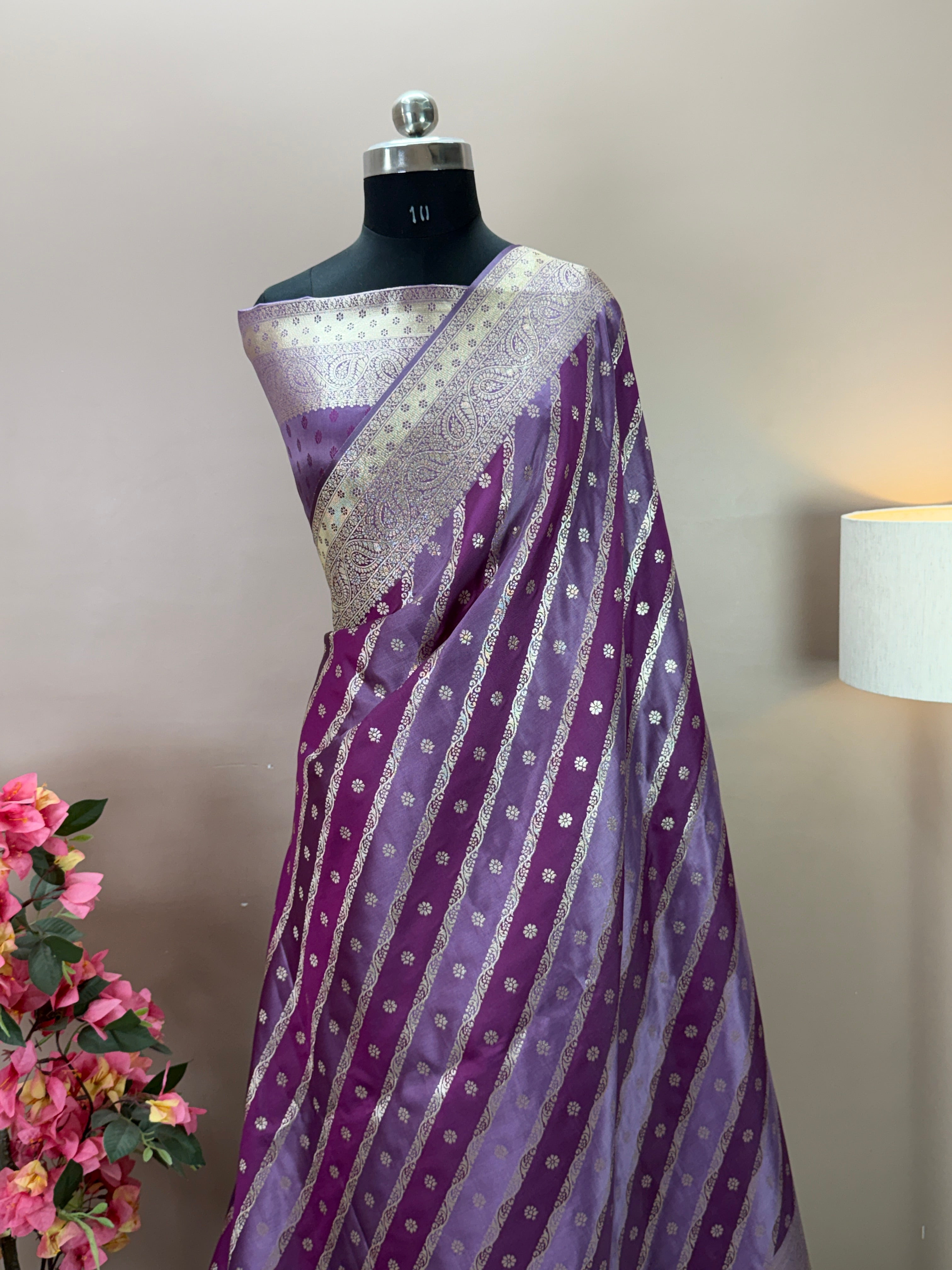Banarasi Satin Malai Katan Rangkaat Saree