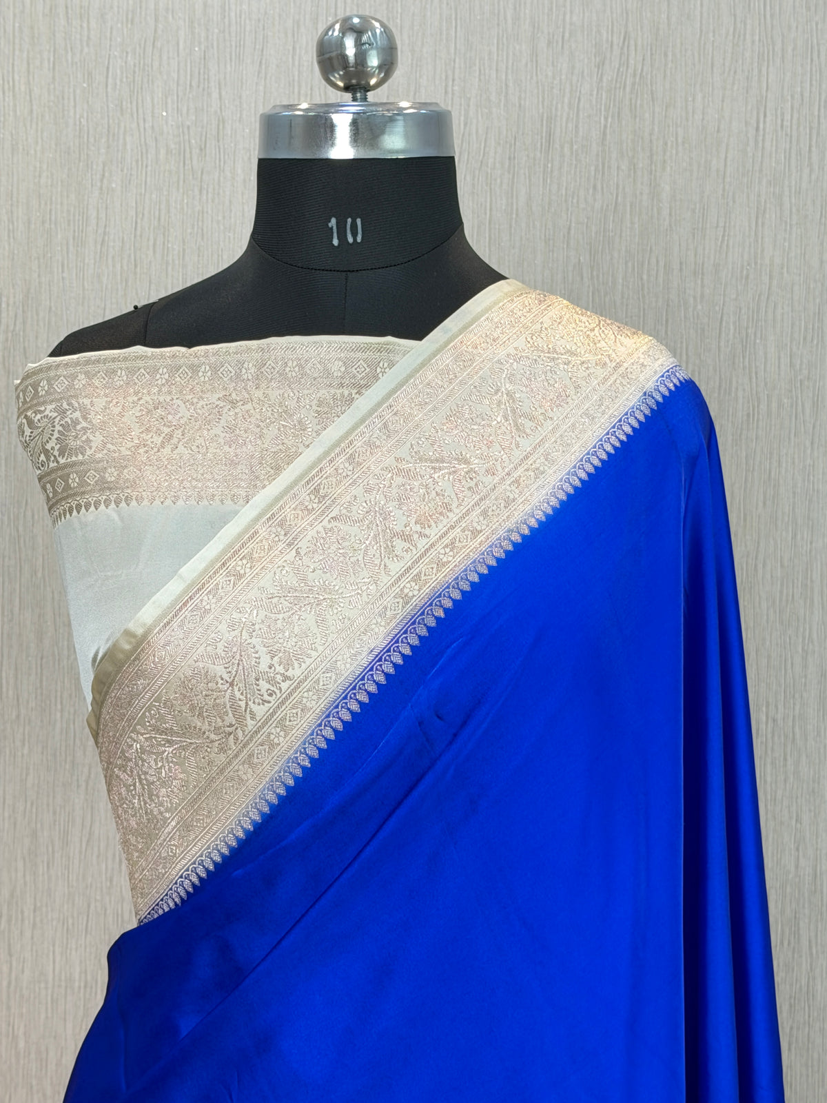 Banarasi Mashru Katan Silk Saree – Plain Body with Contrast Border