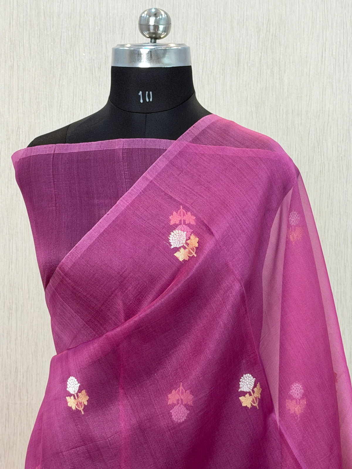 Pure Handloom Kora Silk Kadhua Banarasi Saree with Sona Roopa Bootis