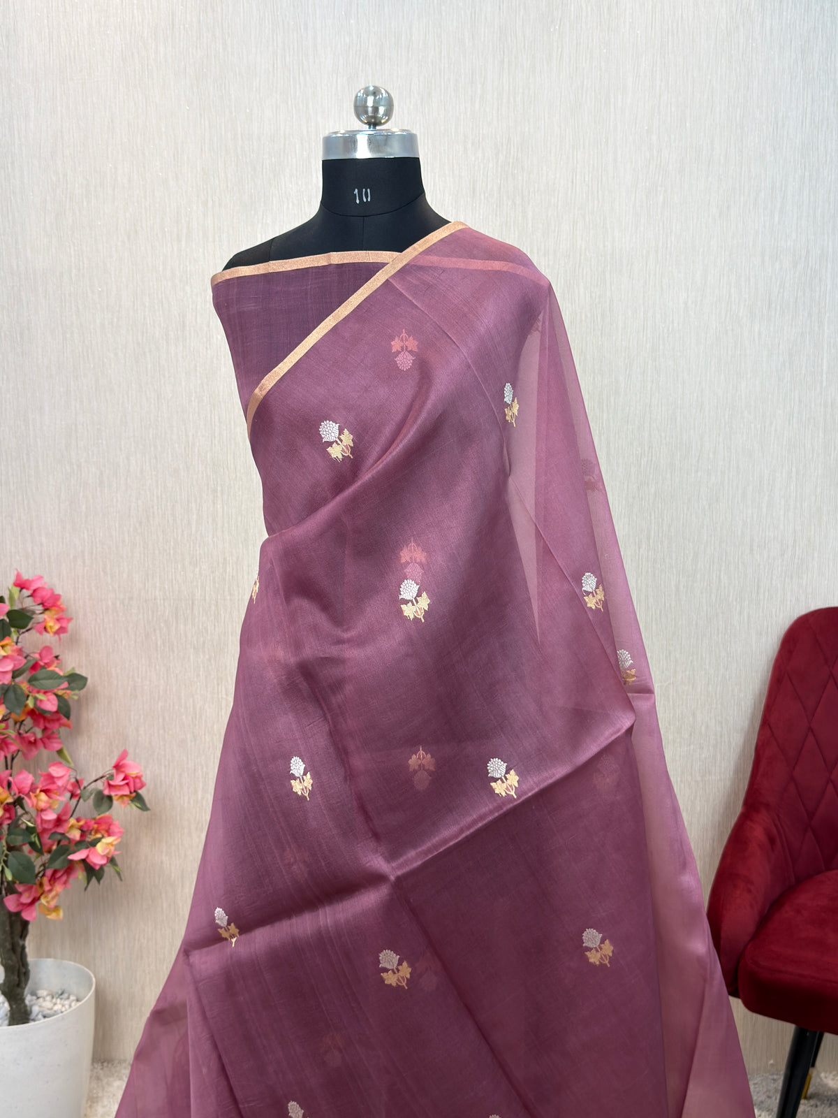 Pure Handloom Kora Silk Kadhua Banarasi Saree with Sona Roopa Bootis