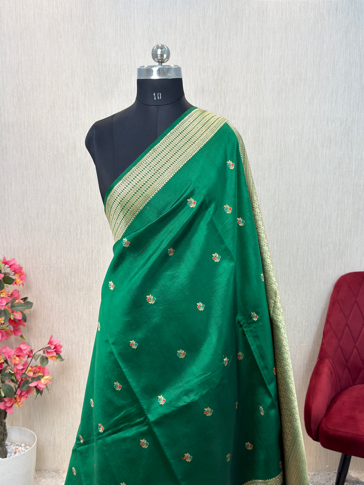 Pure Handloom Mango Silk Kadhua Banarasi Saree with Sona Roopa Motifs