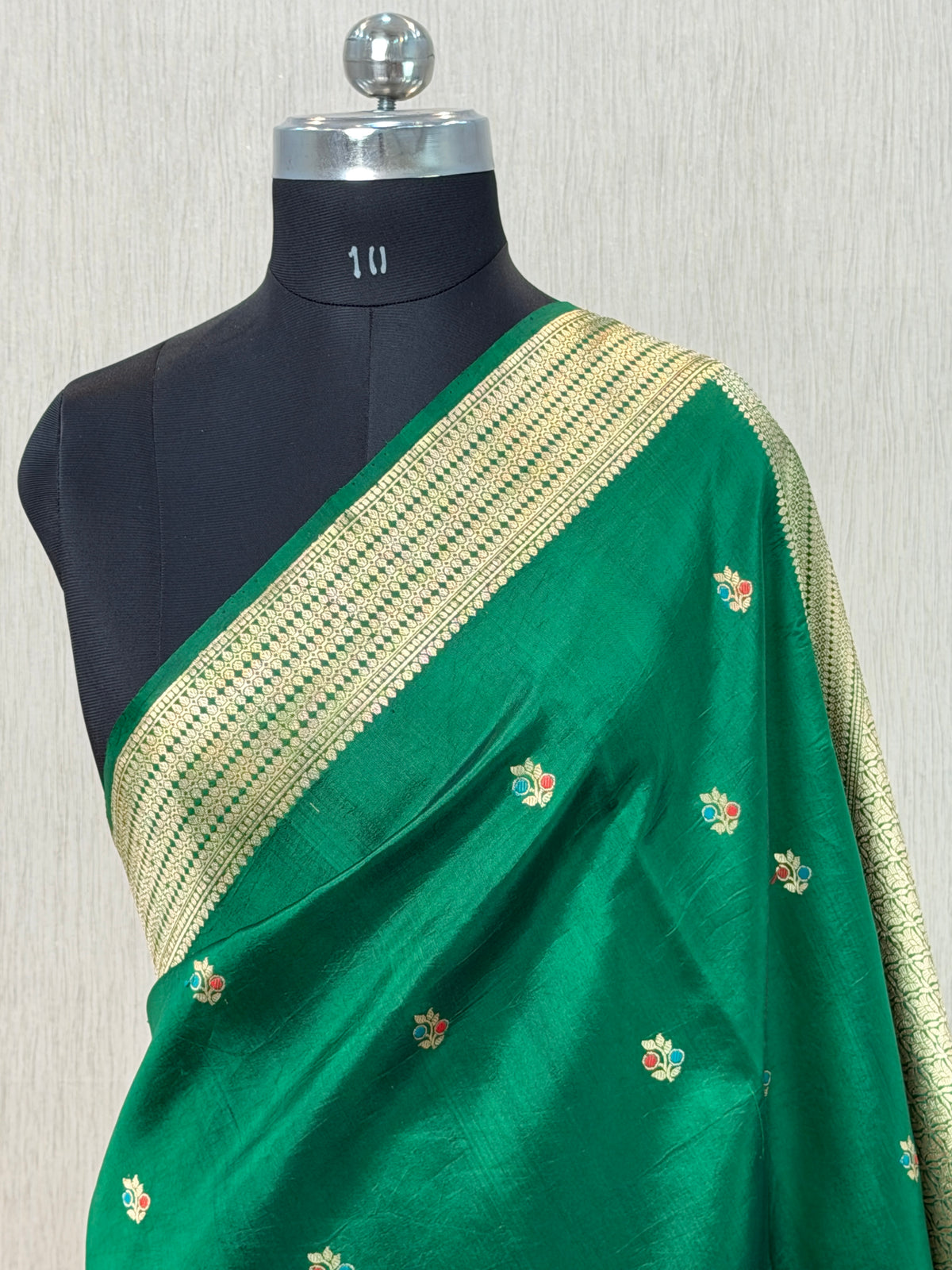 Pure Handloom Mango Silk Kadhua Banarasi Saree with Sona Roopa Motifs