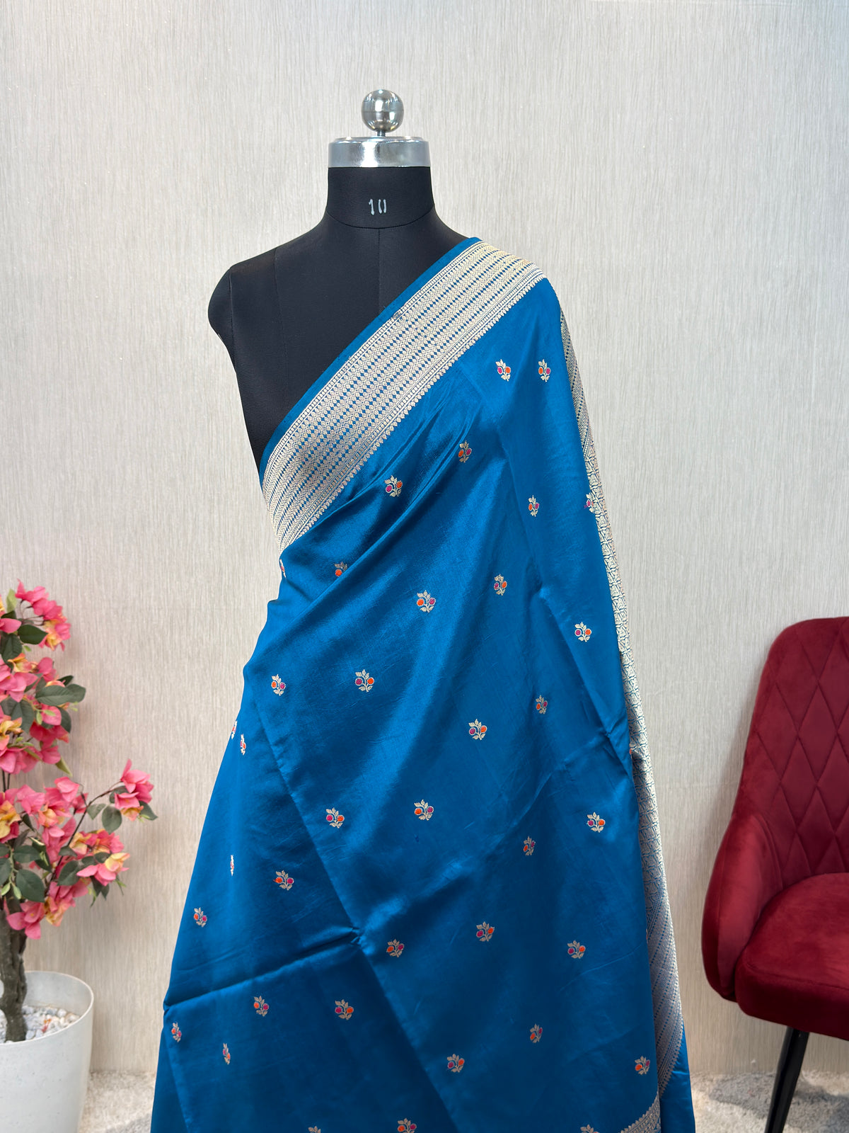 Pure Handloom Mango Silk Kadhua Banarasi Saree with Sona Roopa Motifs