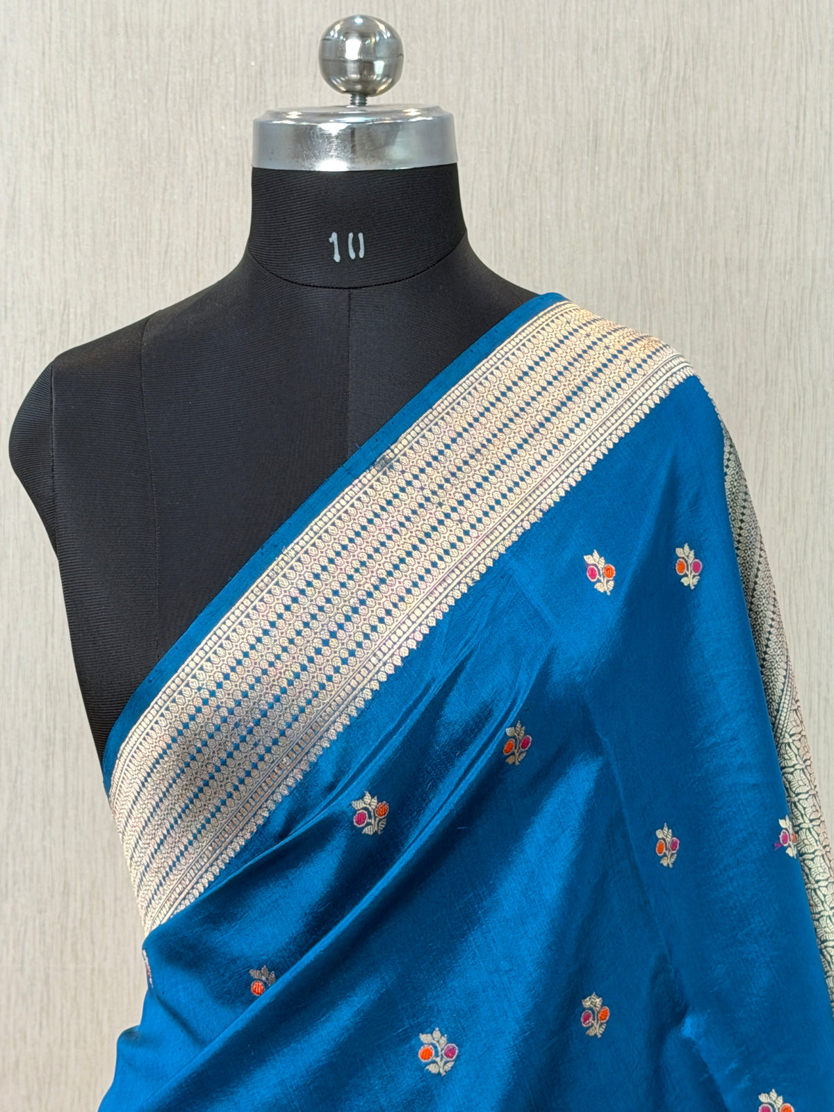 Pure Handloom Mango Silk Kadhua Banarasi Saree with Sona Roopa Motifs