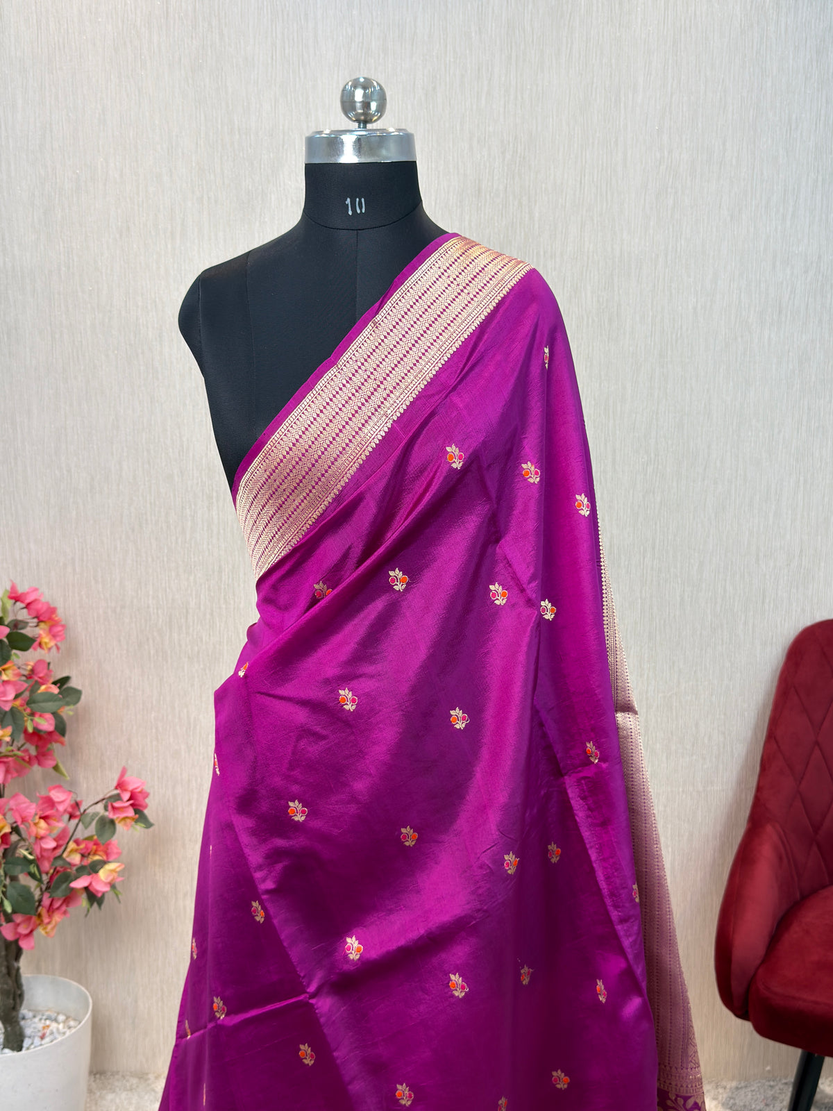 Pure Handloom Mango Silk Kadhua Banarasi Saree with Sona Roopa Motifs