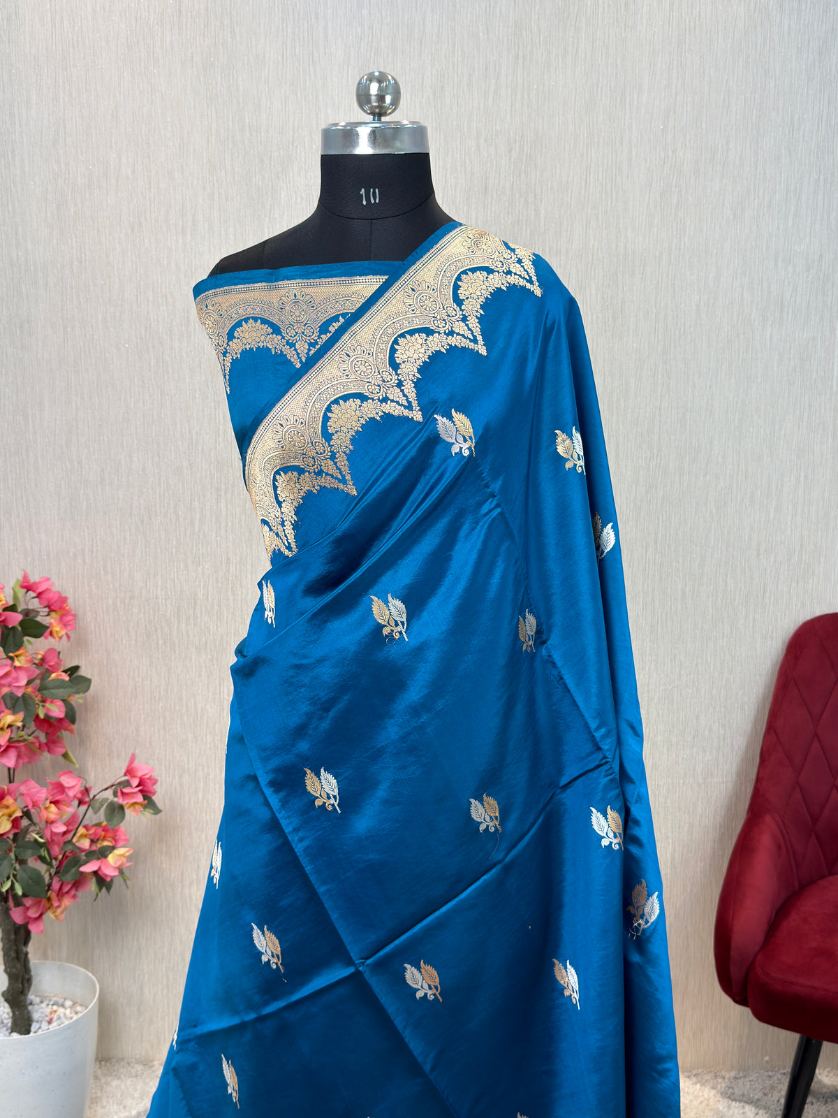 Pure Handloom Mango Silk Kadhua Banarasi Saree with Sona Roopa Motifs