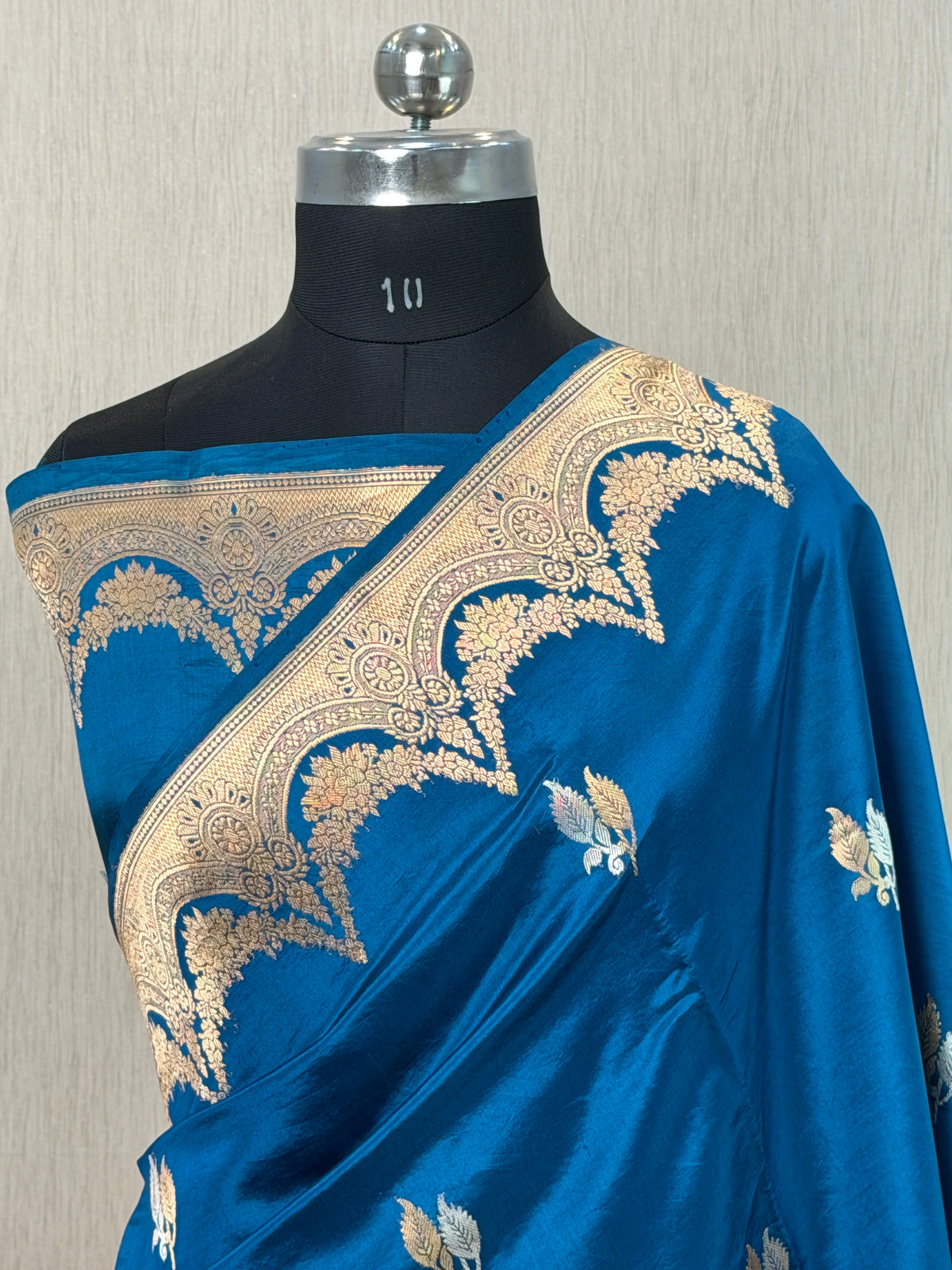 Pure Handloom Mango Silk Kadhua Banarasi Saree with Sona Roopa Motifs