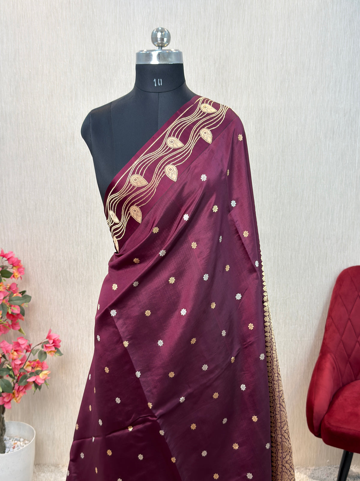 Pure Handloom Mango Silk Kadhua Banarasi Saree with Sona Roopa Motifs