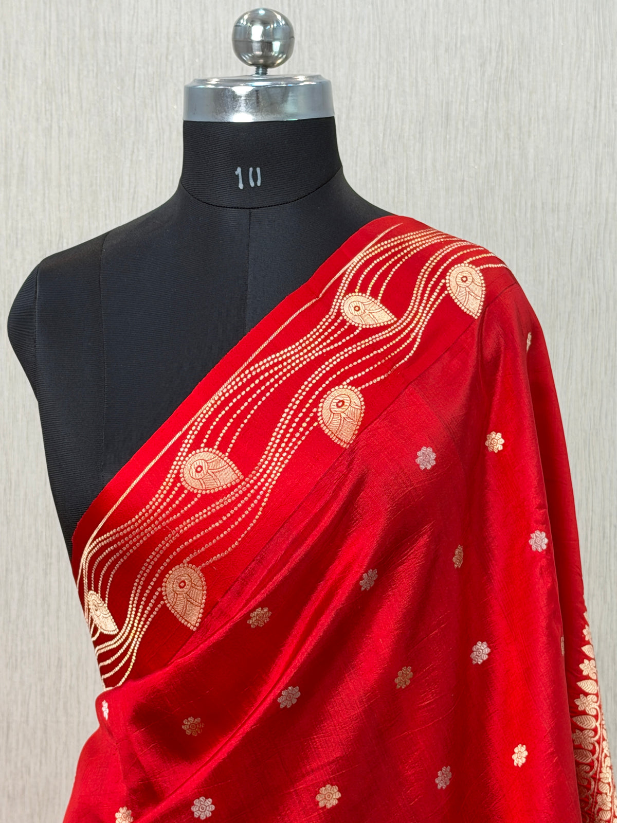Pure Handloom Mango Silk Kadhua Banarasi Saree with Sona Roopa Motifs
