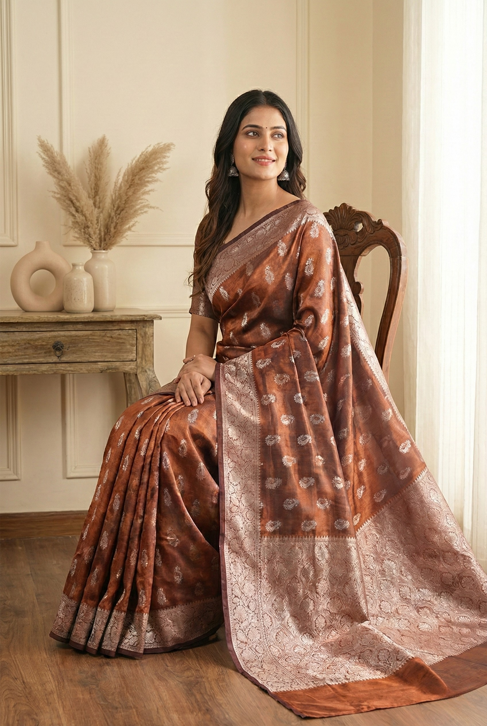 Banarasi Tissue Silk Dual Tone Saree