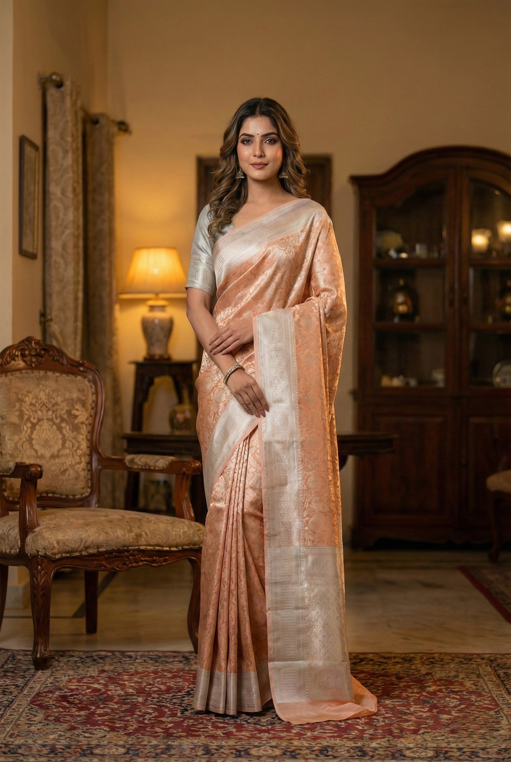 Banarasi Glass Tissue Brocade Silk Saree